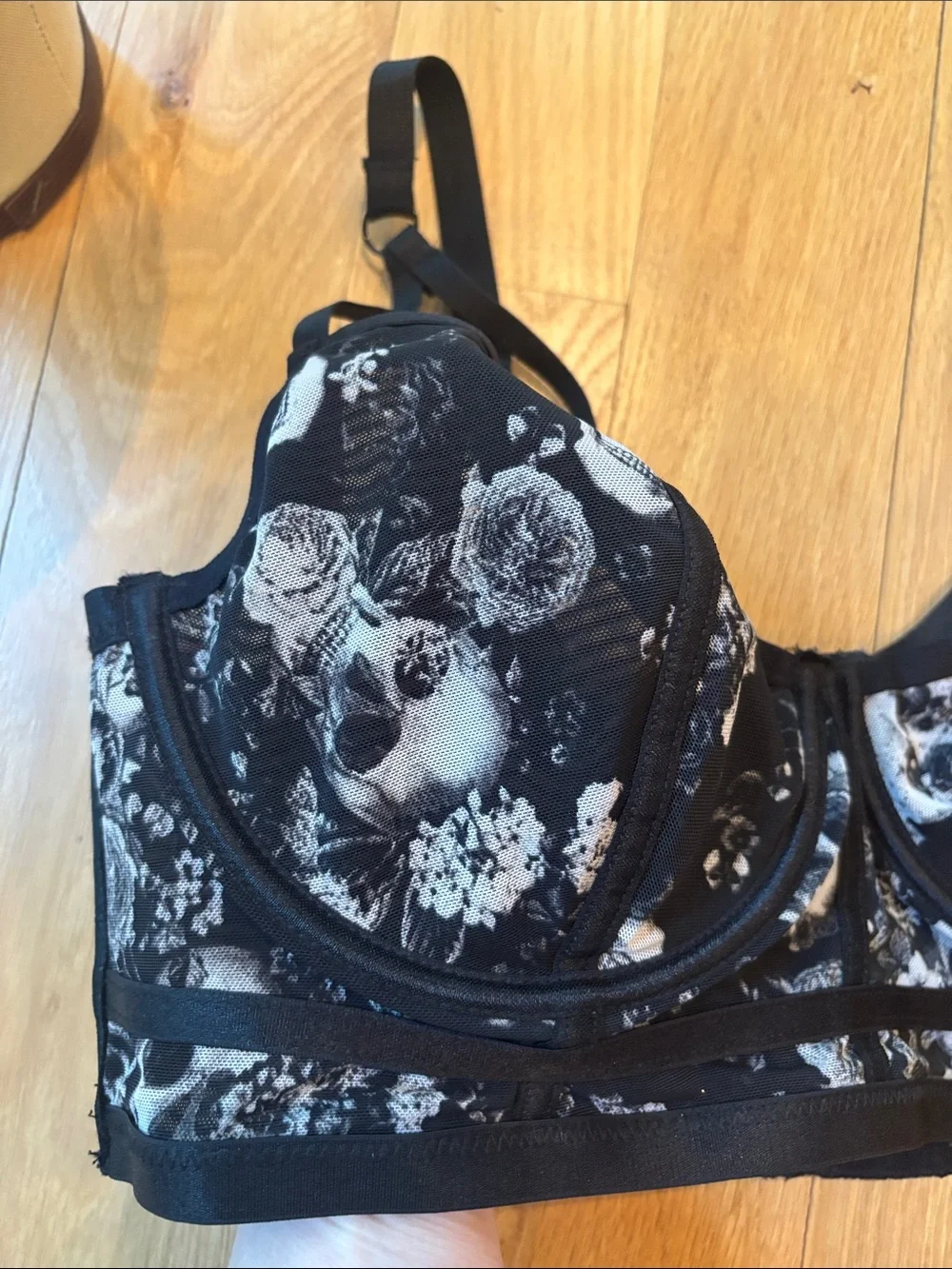 Torrid Bra Sheer Skull Print Sheer Size 0 Large